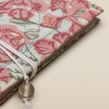 Pink Floral Print Softbound Notebook with Tie Closure
