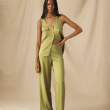 THYSSEN | Green Wide-Leg Trousers