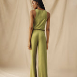 THYSSEN | Green Wide-Leg Trousers
