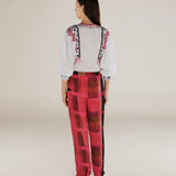 ESHANA | Fuchsia Pink Sheer Tapered Trousers