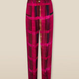 ESHANA | Fuchsia Pink Sheer Tapered Trousers