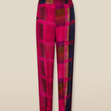 ESHANA | Fuchsia Pink Sheer Tapered Trousers