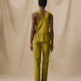 ASTROS | Moss Green Cotton Tapered Trousers