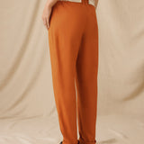 ASTROS | Burnt Orange Cotton Tapered Trousers