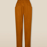 ASTROS | Burnt Orange Cotton Tapered Trousers