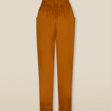ASTROS | Burnt Orange Cotton Tapered Trousers