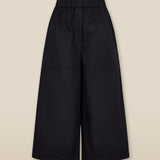 ANA | Black Cotton Wide Leg Trousers