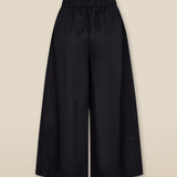 ANA | Black Cotton Wide Leg Trousers