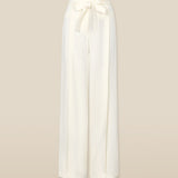 PARUL | Cream Pleat Wide Leg Trousers
