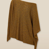 CLIVIA | Metallic Ochre Asymmetric Knitted Cape