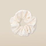 Ecru Embroidered Scrunchie