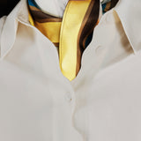 ALINA | Ecru Scallop Detail Silk Shirt