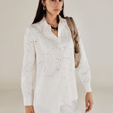 ELODIE | Cream Broderie Anglaise Shirt