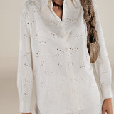 ELODIE | Cream Broderie Anglaise Shirt