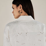 ELODIE | Cream Broderie Anglaise Shirt