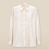 ELODIE | Cream Broderie Anglaise Shirt