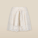 LULU | Ecru Broderie Anglaise Cotton Tie Front Shorts