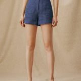 ZURI | Indigo Blue Linen Shorts