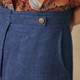 ZURI | Indigo Blue Linen Shorts