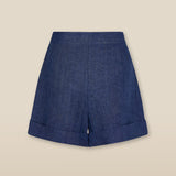 ZURI | Indigo Blue Linen Shorts
