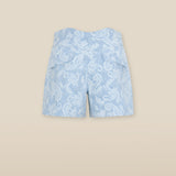 AARYA | Pale Denim Blue Paisley Cotton Shorts