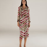 SOL | Magenta & Brown Stripe Boho Skirt