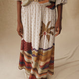 VEDHA | Ecru Multi Palm Printed Skirt