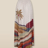 VEDHA | Ecru Multi Palm Printed Skirt