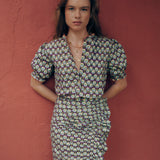 CATALINA | Purple Multi Liberty Floral Print Cotton Midi Skirt