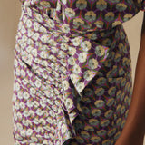 CATALINA | Purple Multi Liberty Floral Print Cotton Midi Skirt