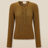 CLIVIA | Ochre Sparkle Button Sweater