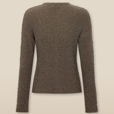 CLIVIA | Taupe Sparkle Button Sweater