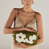 CRISTINA | Green Flower Cotton Makeup Bag