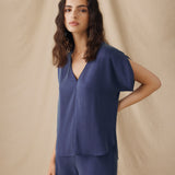 PILAR | Cobalt Blue V-Neck Top