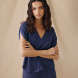 PILAR | Cobalt Blue V-Neck Top