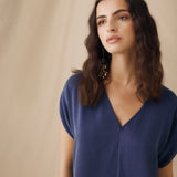 PILAR | Cobalt Blue V-Neck Top