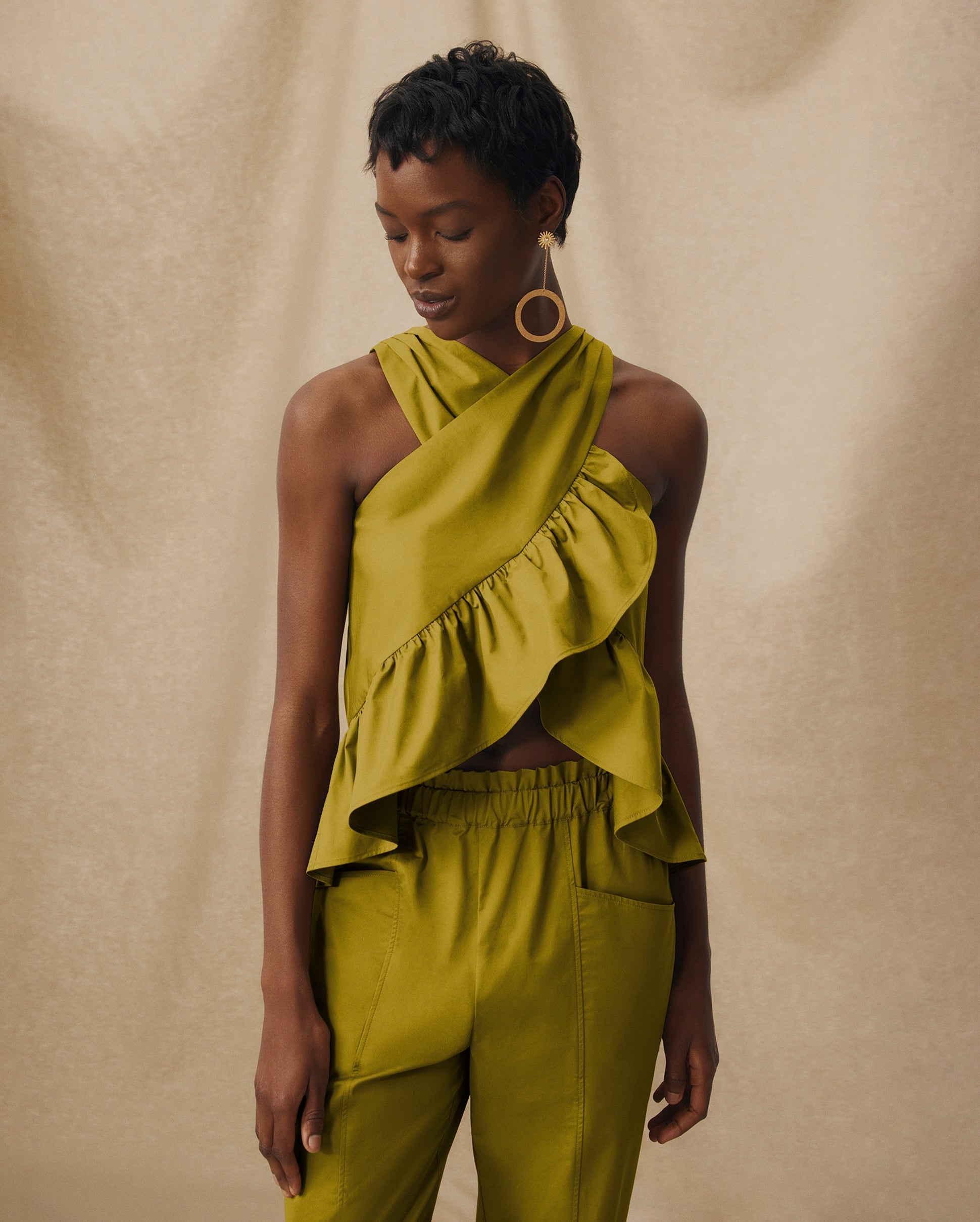 トップス TIGHTBOOTH POPPY ROLL UP SHIRT OLIVE TIGHTBOOTH・POPPY ROLL UP SHIRT