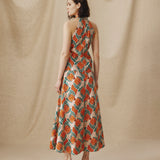 AYLA | Terracotta & Teal Printed Cotton Top