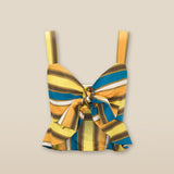 EYRE | Multicoloured Stripe Tie Front Crop Blouse
