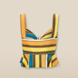 EYRE | Multicoloured Stripe Tie Front Crop Blouse