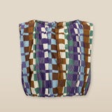 MORINAL | Gathered Geometric Print Cotton Top