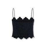 ISHANI | Black Trapunto Embroidered Linen Top