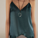 BELEN | Peacock Green Satin Strap Camisole Top