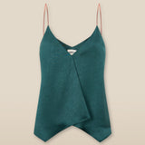 BELEN | Peacock Green Satin Strap Camisole Top