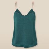 BELEN | Peacock Green Satin Strap Camisole Top