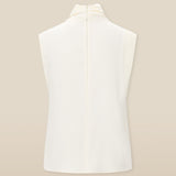 PARUL | Cream Twist Front Sleeveless Blouse