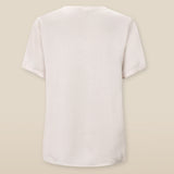 YUKTA | Ivory Scoop Neck Satin Top