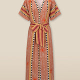 ANAKA | Túnica bordada en terracota con cinturón