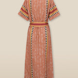 ANAKA | Túnica bordada en terracota con cinturón