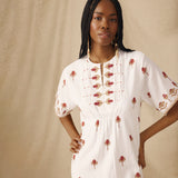 SANA | White Embroidered Cotton Tunic